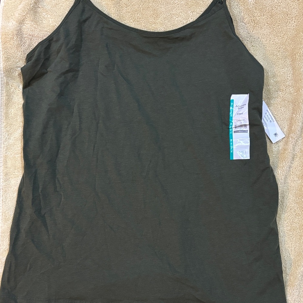 Time and Tru Olive Spaghetti Strap Camisole - Picture 5 of 6